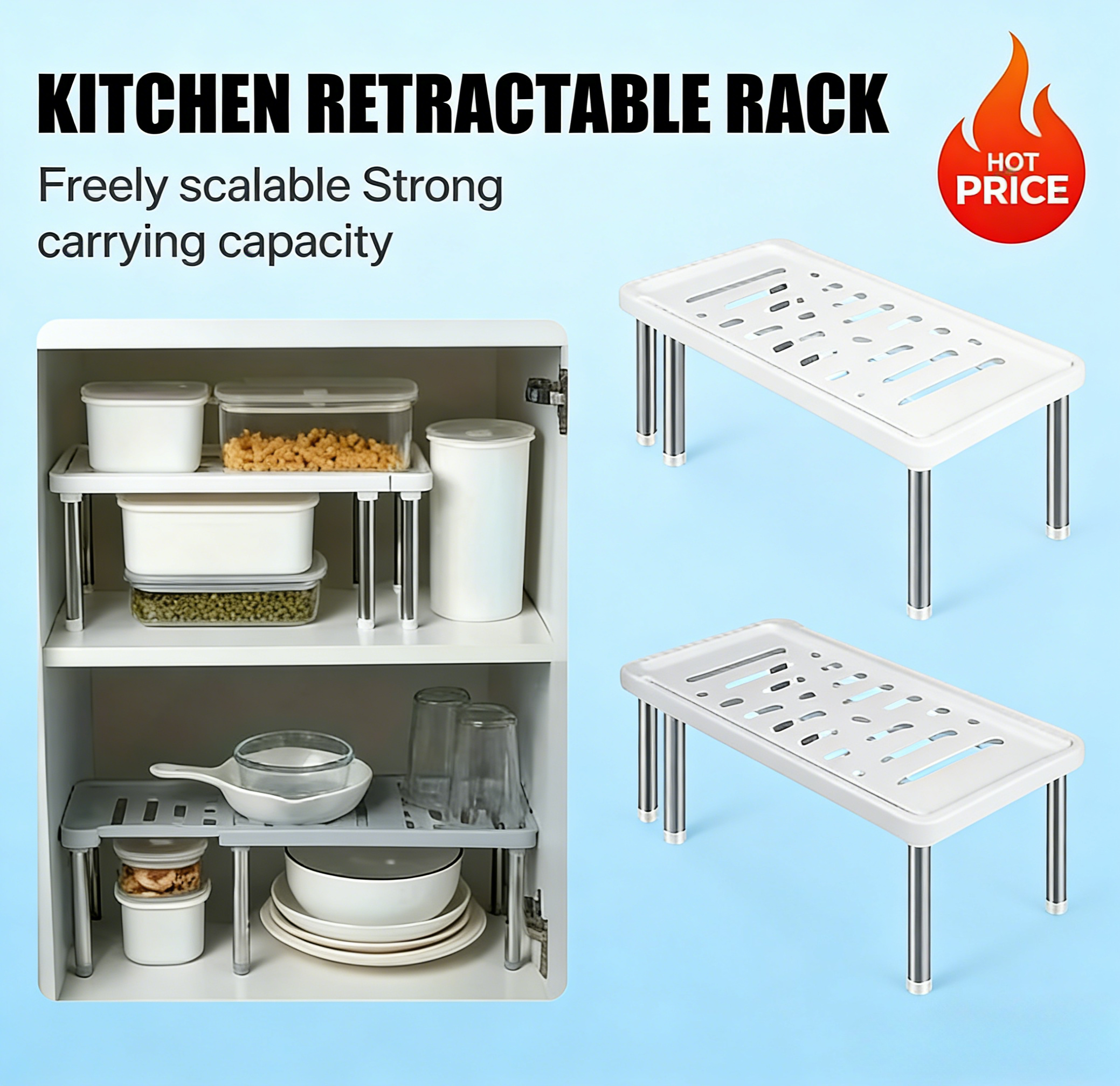 Kitchen Appliances Rack - Scalable One Piece Multifunctional Storage Rack