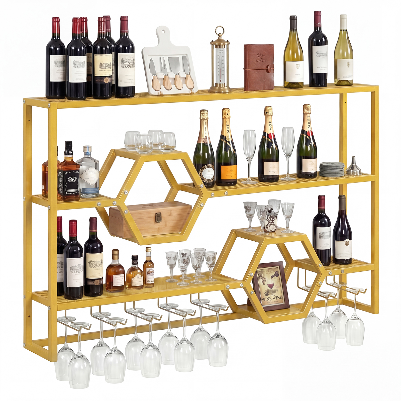 Kitchen Appliances Rack - Wall Mounted Wine Rack 47” Large