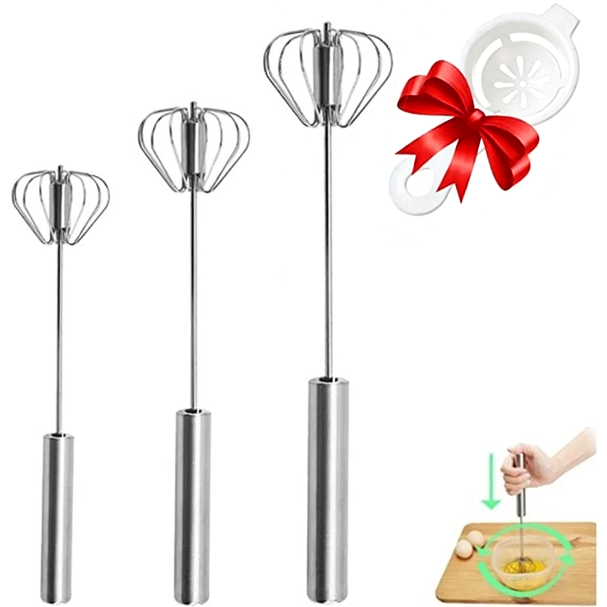 1/3pcs Stainless Steel Egg Bea - Kitchen Appliances Integrated recensione e prezzo