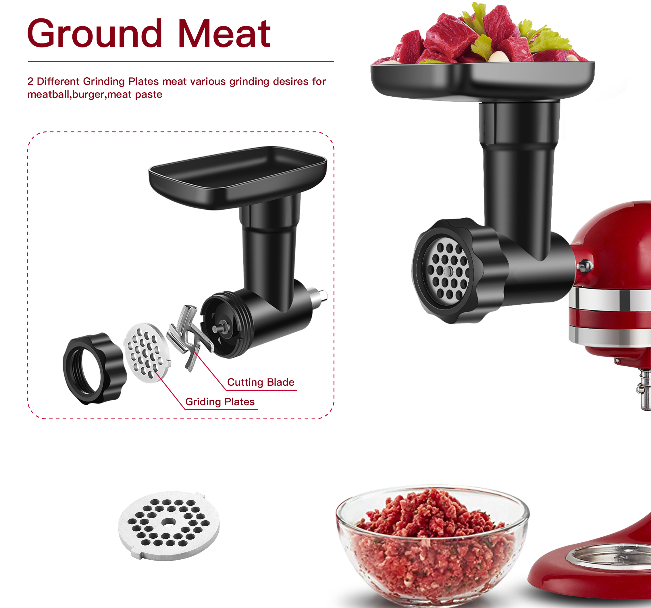 2024 new high quality Food Mea - Meat Grinder Attachment recensione e prezzo